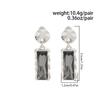 Personality Irregular Disc Geometric Earrings for Women, Sweet and Cool Square Style Black Diamond Pendant Earrings, Convenient and Comfortable