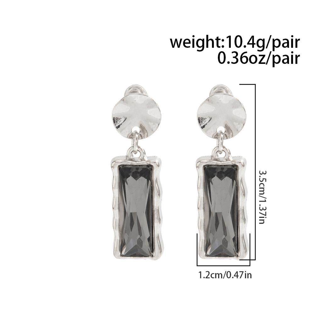 Personality Irregular Disc Geometric Earrings for Women, Sweet and Cool Square Style Black Diamond Pendant Earrings, Convenient and Comfortable