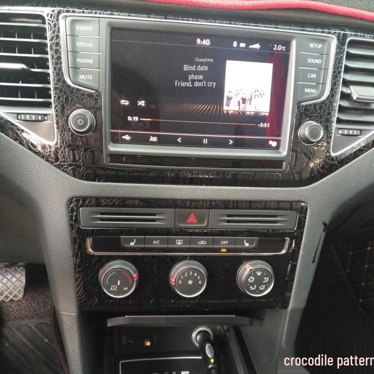 Golf Sportsvan Carbon Fiber Interior Stickers for Console & Gear Decoration