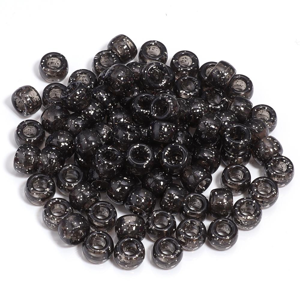 200pcs/lot Colored Acrylic Big Hole Beads For Jewelry Making Loose Spaced Round Bead DIY Bracelet Necklace Accessories Wholesale