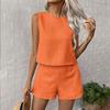 Women's Vacation Style Sleeveless Top and Shorts Summer Clothes Set
