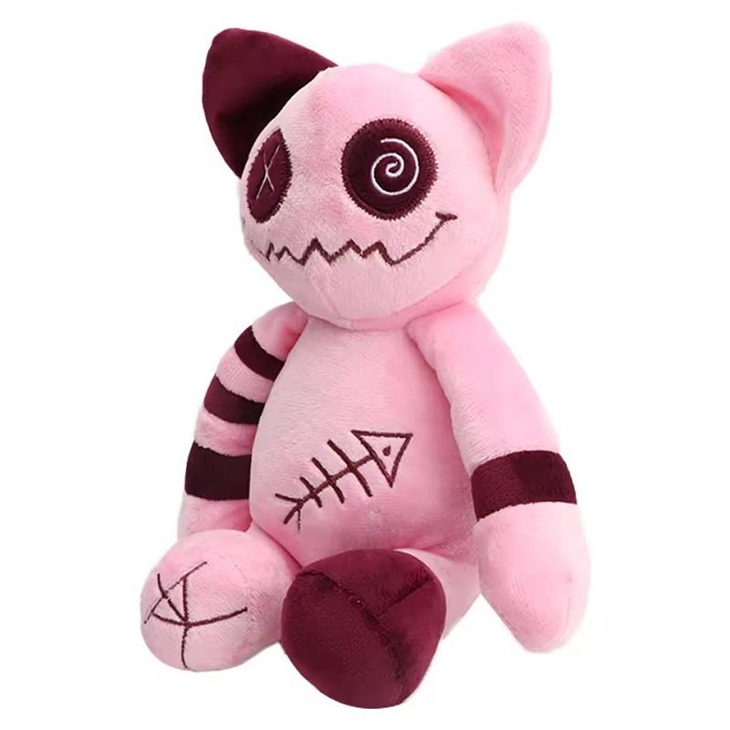 Hallowen Zombie Cat Plush Toys Stuffed Animal Soft Toys Pink Kawaii Pink Fish Cat Cartoon Peripheral Toy Throw Pillow Home Decor