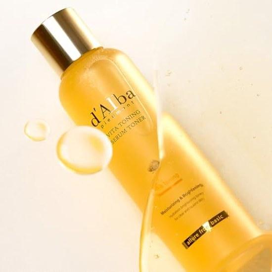 dAlba Official Vita Toning Serum Toner 180ml - Whitening Vitamin Mousse Water 11.76 Glutathione Lotion Moisture Hydration Low Irritation Skin Texture