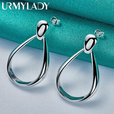 Pendientes de gota de agua de plata de ley 925 para mujer, joyería con dijes de moda