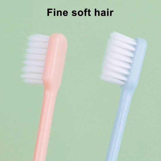 10Pcs Toothbrush Ergonomic Handle Anti-Slip Large Thick Grip Thin 0.01mm Bristles Deep Clean Sensitive Gums Toothbrush