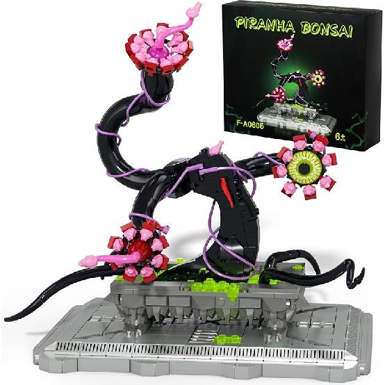 Ideas Piranha Plant Bonsai Building Set, Horrors Flowers Cannibal with Toothy Petal and EvilEye Building Toys, Botanical Collectible Home Decor, Piranha Plant