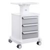 Carrello da Laboratorio a 4 Piani Carrello Medico Mobile con 3 Cassetti e 1 Vassoi Superiore Bianco