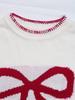 2025 Autumn/Winter Women's Bow Christmas Round Neck Long Sleeve Pullover Sweater