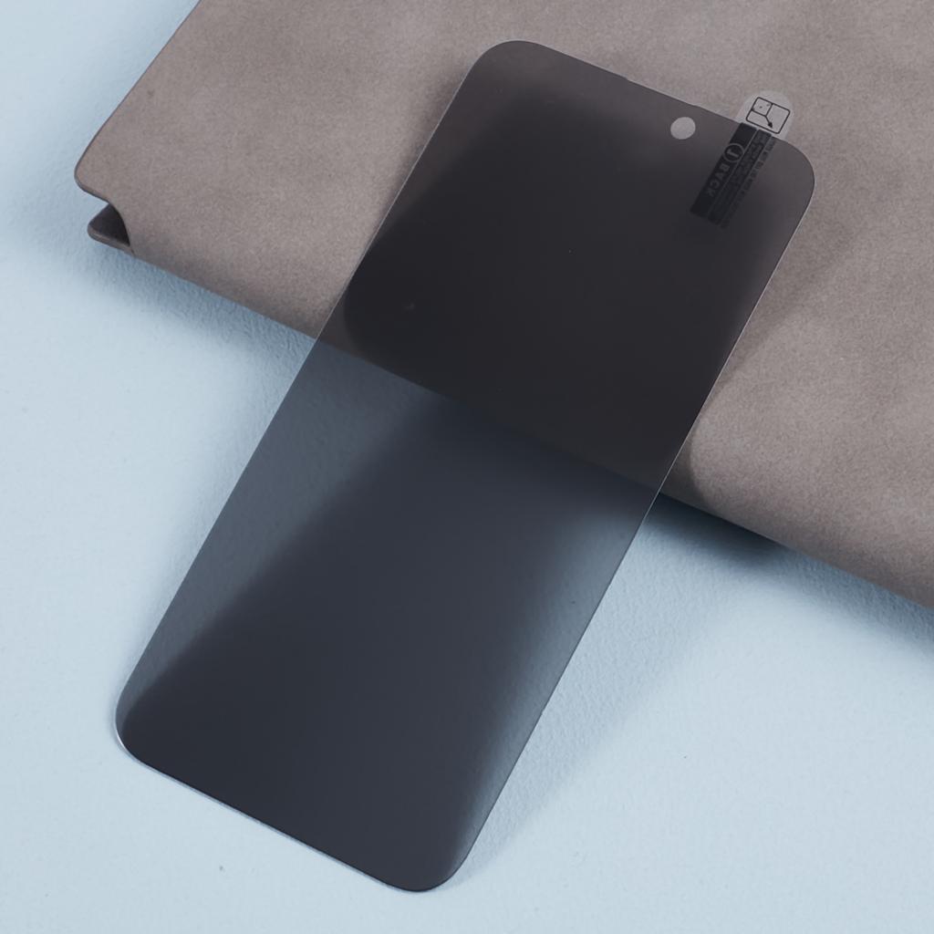 Pro iPhone 15 Pro Protispy fólie Plné krytí 0,3mm Zaoblené hrany Tvrzené sklo Ochranná fólie na displej