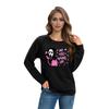 Women's Casual  Raglan O-neck Long Sleeve Halloween Print Top