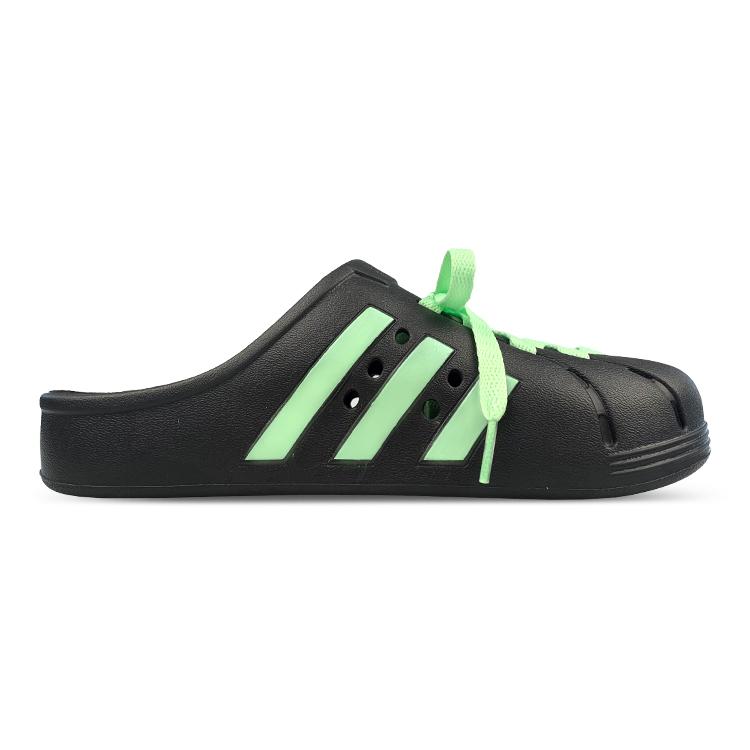 Adidas Adilette Slip Resistant Closed Toe Slippers Unisex Black Green GZ5886(Team47-)