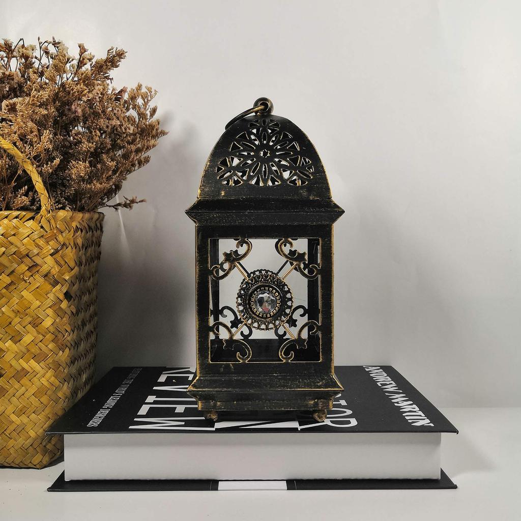 SOWJECE Outdoor Stylish Candle Holder, Antique-Style Decor, Candlestick, Outdoor Candle Stand, Retro Candle Holder, Iron (Black, 1)