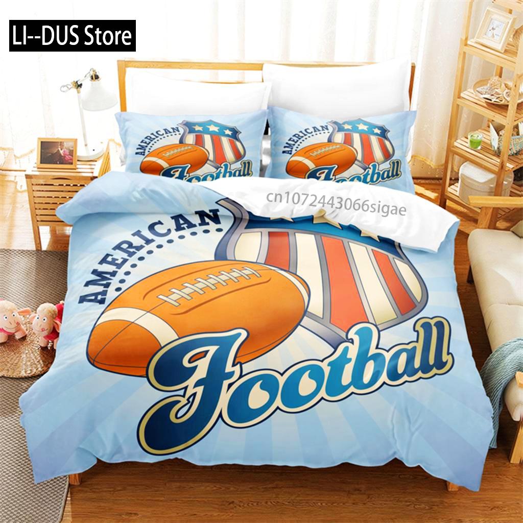 Football Bedding Set Competitive Sports Boy Duvet Cover Set King Quilt Cover Youth Children's Double Duvet Cover Bedding Set