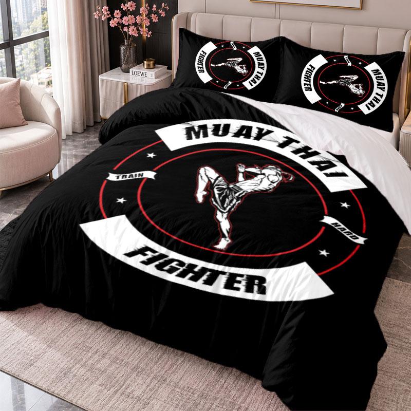 Muay Thai Gym 3Pcs Bedding Set Duvet Cover With Two Pillowcases For Bedroom Home Decoration