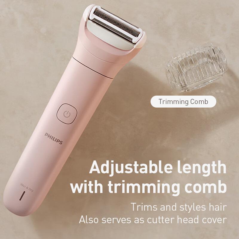 Philips Afeitadora Eléctrica Húmeda y Seca Rosa(USB-A)Depilador Suave