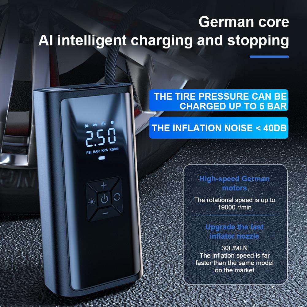 150PSI Electric Tire Pump with LED Light Portable LCD Display Car Inflator Pump Bicycle Air Compressor for Automobile Ball Kayak