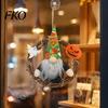 Three Dimensional Wreath Halloween Gnome Wreath, Faceless Rattan Rustic Hanging Decoration Decorative with Pumpkin Ghost for Front Door Wall