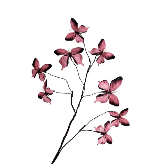 Butterfly Flower Branches Decor Handcrafted Silk Flower Arrangement