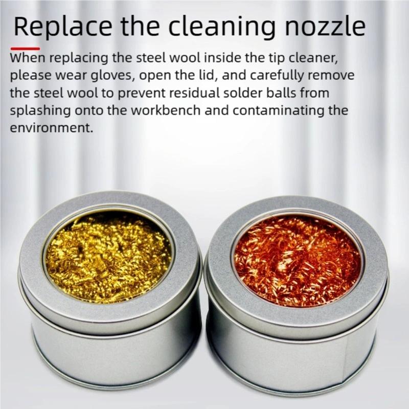Desoldering Soldering Iron Cleaner Box Cleaning Ball Filter Nozzle Tip Copper Wire Metal Dross Clean Ball