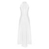 Damen Lyrisches Tanzkostüm Neckholder Träger Rücken Design Glänzende Strasssteine Schlitzkleid Bühnenauftritt Outfit