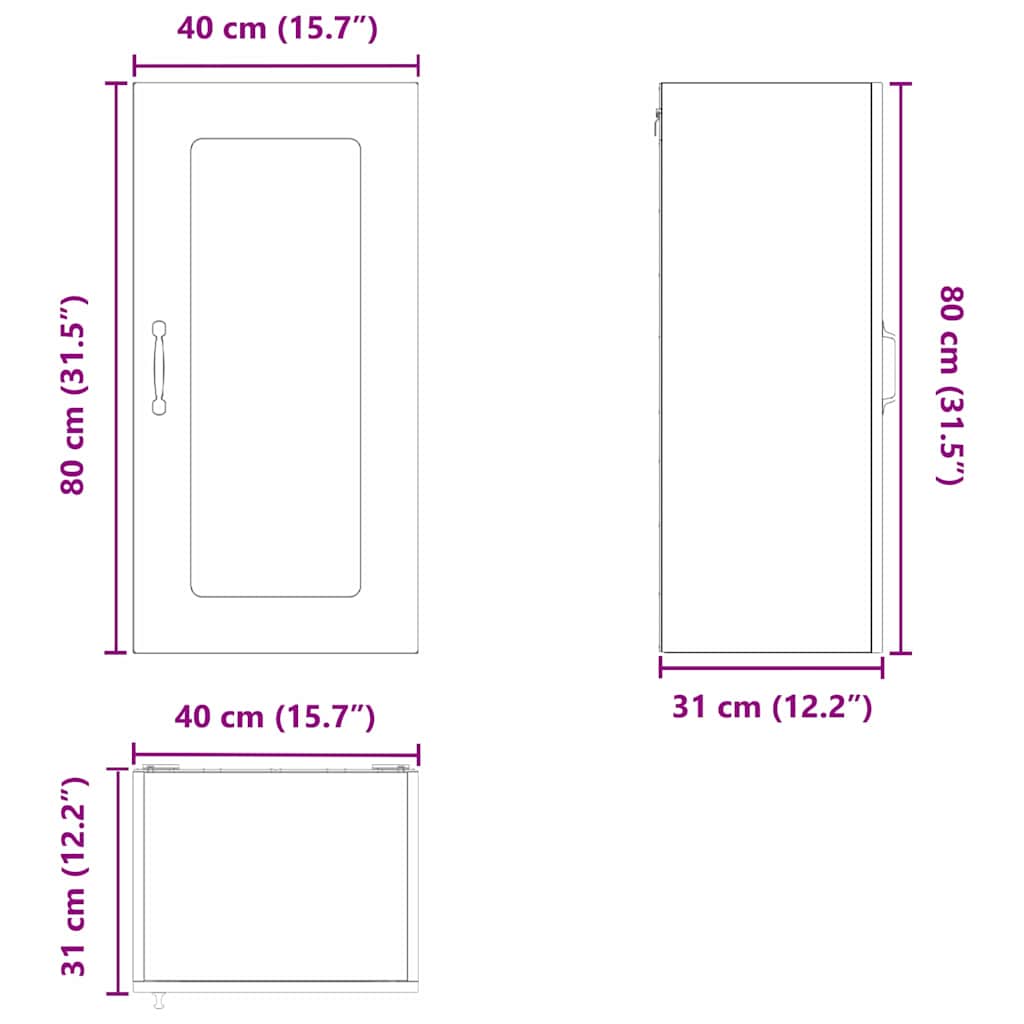 Dishwasher Front Panel Kalmar Smoked Oak 40 X 31 X 80 Cm