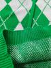 Autumn/Winter Diamond Plaid V-neck Hooded Women's Sweater - European & American Casual Knitwear.