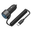 Custom Logo QC3.0 55W 3-Port USB-C Fast Charger for & Laptop with SCP Protection Car Charger with 3.1 Cable