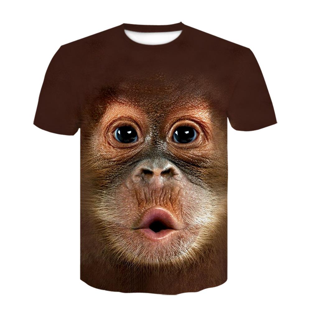 Tricou cu mânecă scurtă cu model de animale, imprimat digital 3D, cu gât rotund, bărbați, femei, ocazional, cupluri, tricouri punk