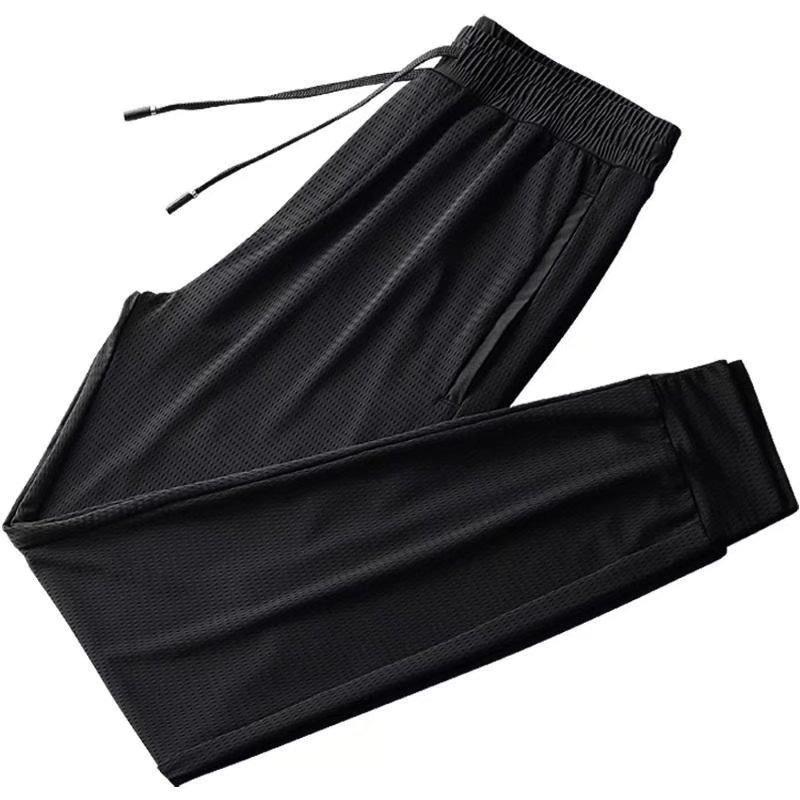 Trendy Lunbu mesh ice silk pants men's casual sweatpants men's breathable quick-drying men's pants