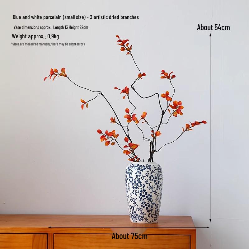 Chinese Blue and White Porcelain Ceramic Vase for Home Decor