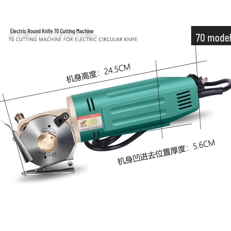 Baishixing Modell 70 Elektrischer Stoffschneider: Kompaktes Rundmesser/Schere für Kleidung