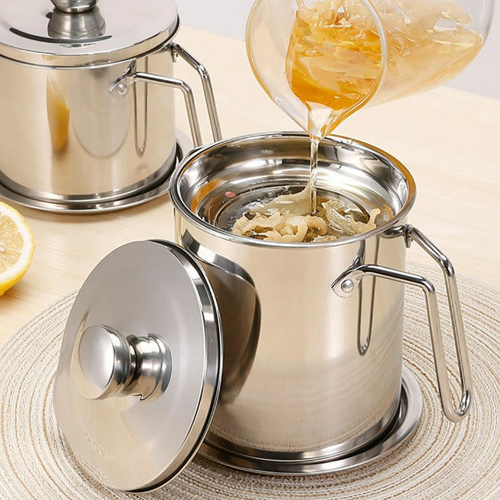 2L Silver Japanese Style Deep Frying Pot Thermometer Tempura Fryer Pan Temperature Control Fried Chicken Pot Cooking Tools Kitchen Utensil