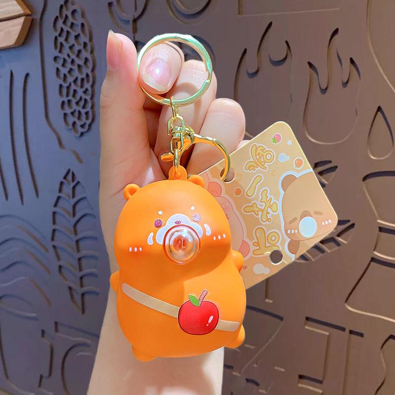 Мультяшная панда, плюющая пузырь, брелок-подвеска, молния, капибара, брелок для сумки автомобиля, маленькие подарки
