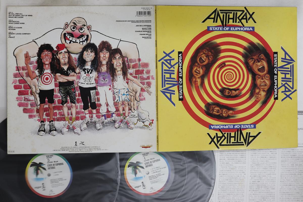 

Виниловая пластинка ANTHRAX State Of Euphoria R38D9001 POLYSTAR 1988 Япония Металл Б/у