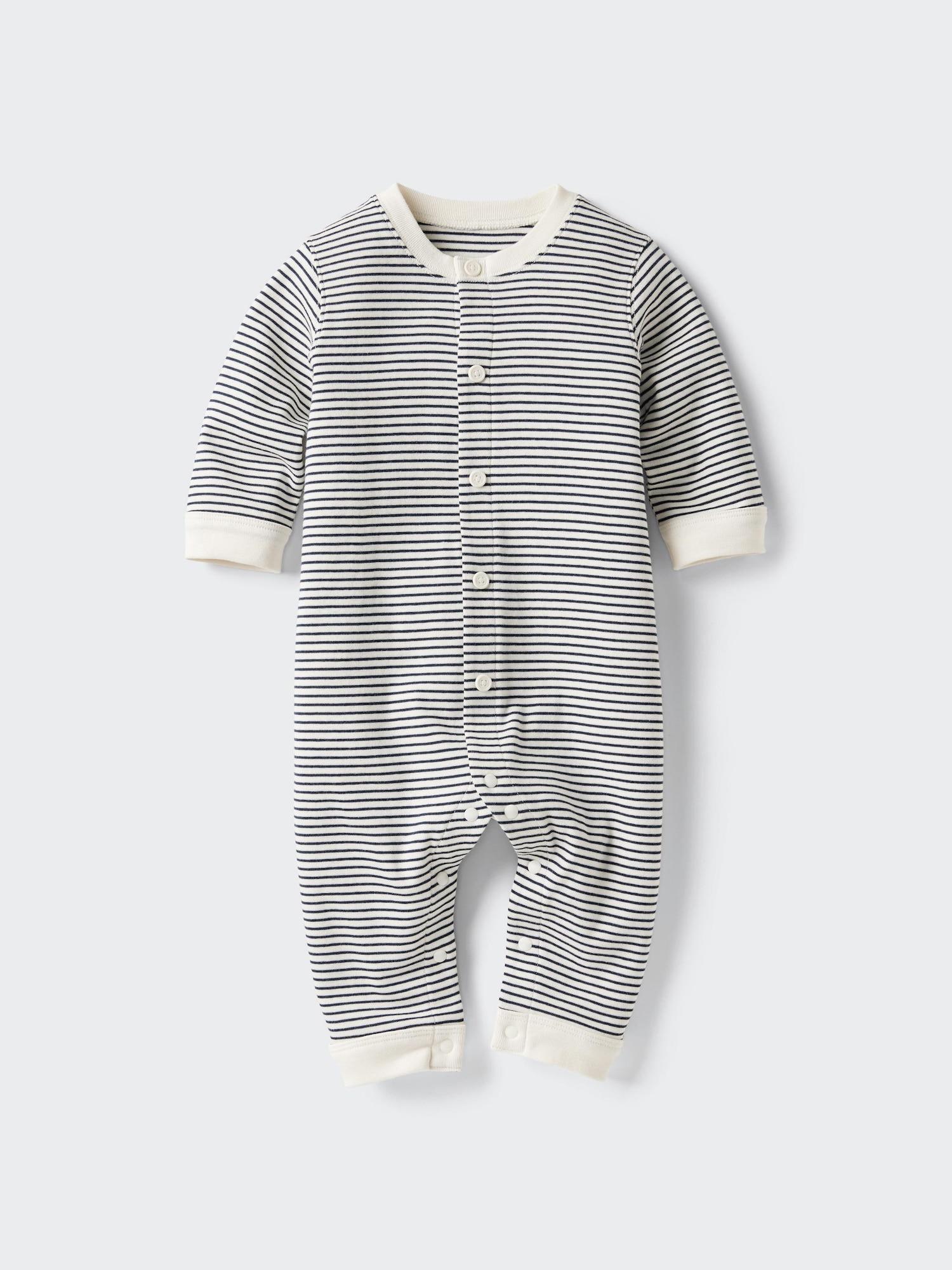 

Uniqlo Bn Лип Ковералл Лонгслив Полоска 69 NAVY/BABY 80
