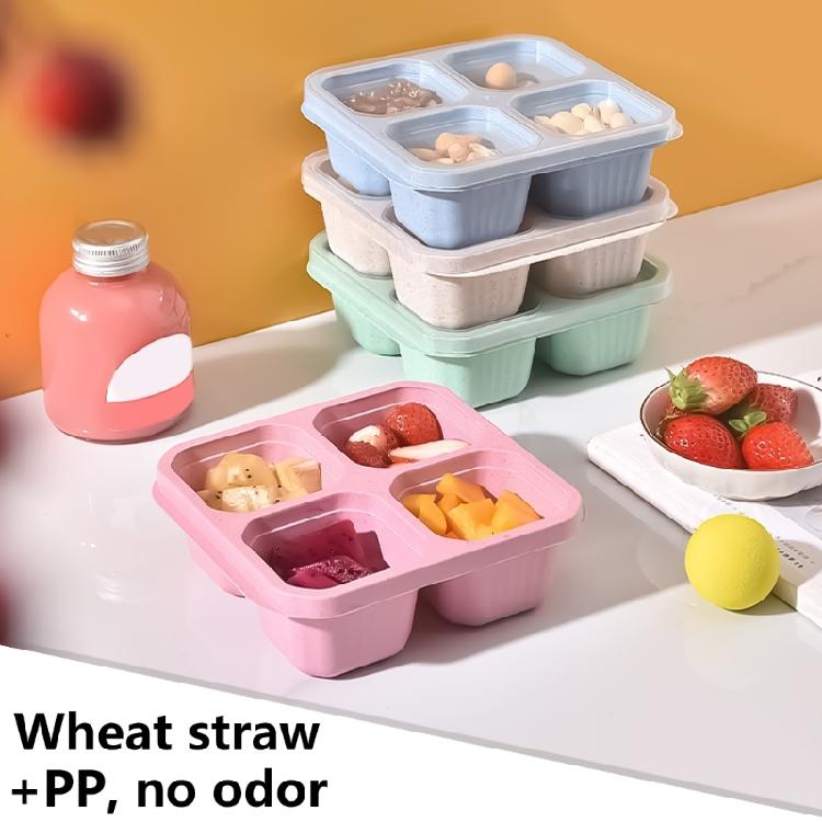 Plastic Snacks Tray with Clear Lid Stylish Dried Fruit Storage Box with 4 Compartments Reusable Food Storage Container