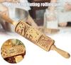 Christmas Rolling Pin with Pattern Rolling Pins Rock Snowflake Elk Embossing Baking Cooky Biscuit Fondant Cake Patterned Roller