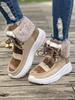 Women's Cozy Platform Snow Boots Winter Warm Faux Fur Lined Anti-Slip Ankle Boot for Women Plush Fleece Lined Short Booties Lace-Up High Top Shoes