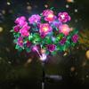 Solar Garden Bloom Light Artificial Azalea Flower Stake Lamp LED Waterproof Pathway Light for Yard Fence Patio Lawn Cemetery Decor