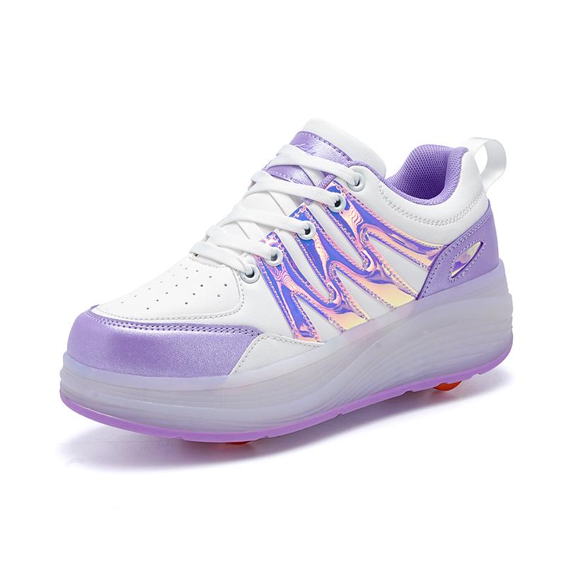 Kids Sneakers Led Light Shoes Children's Boys Girls USB Charging Glowing Sport Wheels Outdoor Parkour Roller Skate Shoes