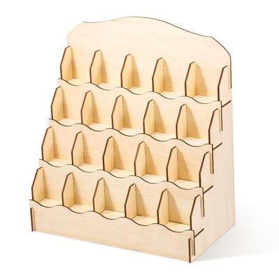 Wood Greeting Card Display Stand 20 Compartments Bookmark Brochure Holder for Magazines Books Journals Desktop Storage