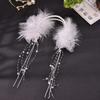 Fairy Bridal Wedding Headband Tiaras Hair Hoop Jewelry with Beaded Tassel for Birthday Stage Party Show Dress Up