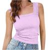 A New High-elastic Tight-fitting Jacquard Square-neck Sleeveless Vest Top for Women