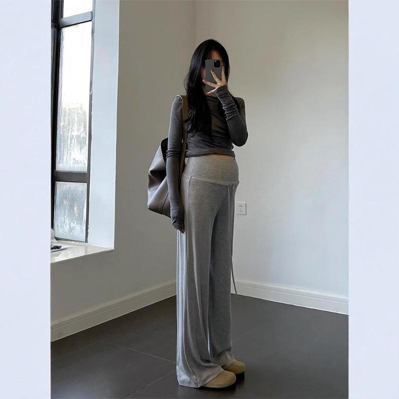 Pregnant women's wide-leg pants do not restrain the stomach during pregnancy, autumn new models wear yoga leggings, maternity clothes autumn clothes