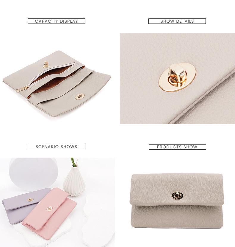 Stylish Korean Long Women's PU Wallet with Flip Pocket & Fashion Lock