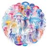 50 Jellyfish Cartoon Stickers: Colorful, Creative, and Decorative for Notebooks, Headphones, and More—No Cutting Needed.