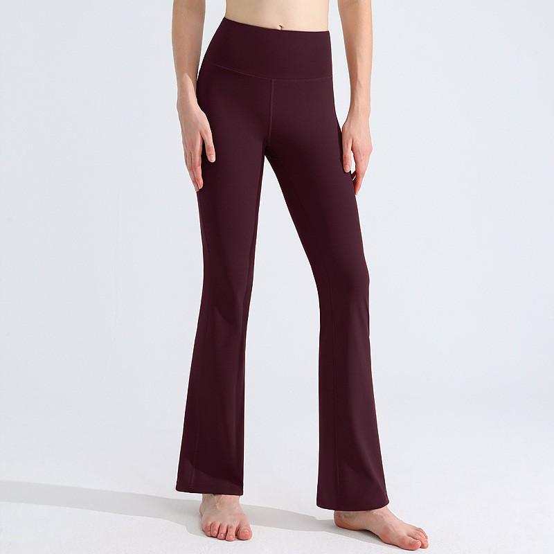 Womens High-Waisted Yoga Leggings With Wide Flared Cuff Breathable Quick-Dry Stretch Fabric Gym Fitness Running
