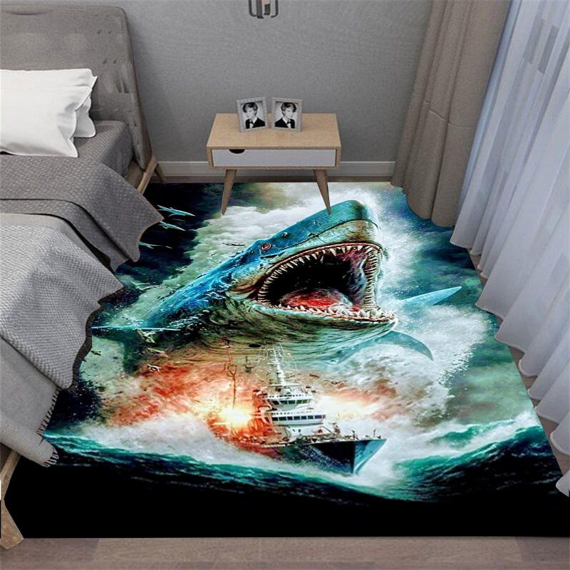 Furchterregender Weißer Hai Weißer Hai Weißer Tod Teppich Bodenmatte Fügt jedem Raum einen großartigen Blickfang hinzu