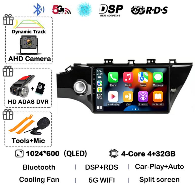Android 14 Carplay Car Radio For KIA RIO 4 IV FB X-line 3 2011- 2016 2017 2018 2020 2021 Multimedia Player GPS Navigation Stereo