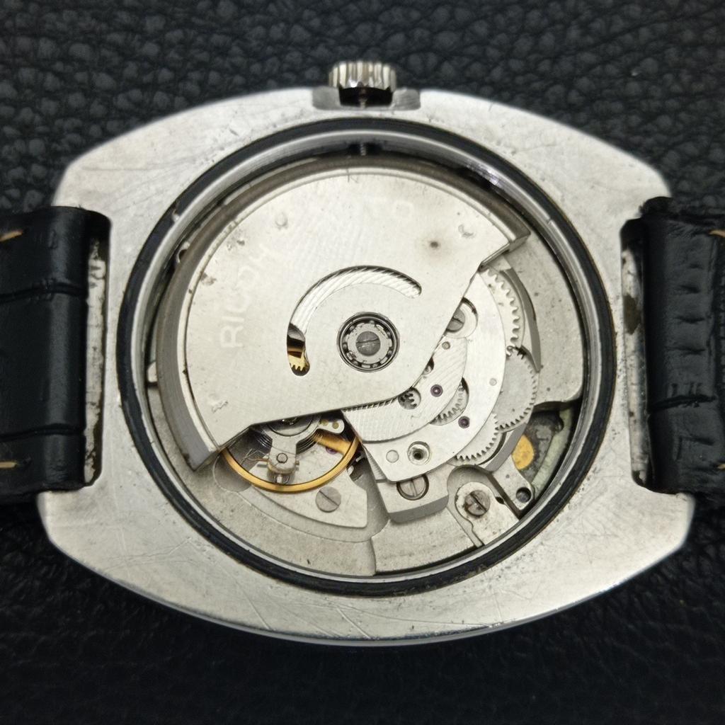 RICOH R31 AUTOMATIC VINTAGE JAPAN MENS SILVER COLOR DIAL WATCH a701940-5 R207-a701940
